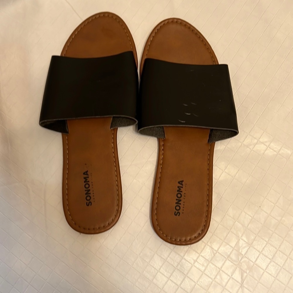 Somona Slides Black/Tan size 9/10